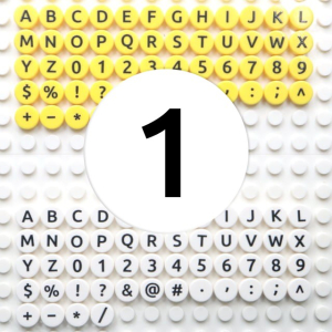 Tile - Letter - 1x1 Round - Black on White - 1 Tile - Letter - 1x1 Round - Black on White - 1